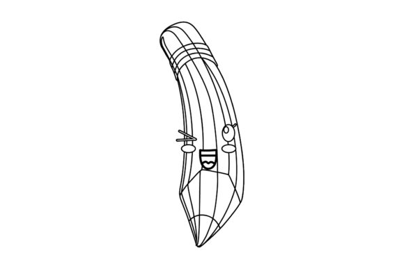 Back to School Pencil Kawaii Outline Design Guide