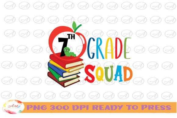 Seventh Grade 7th Hello Back to School Design Asset